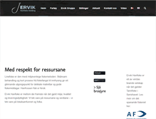 Tablet Screenshot of ervikhavfiske.no